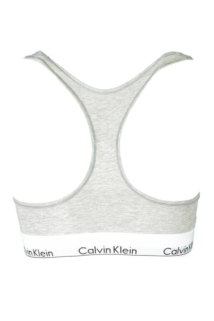 Chic Gray Sports Bra with Contrast Detailing