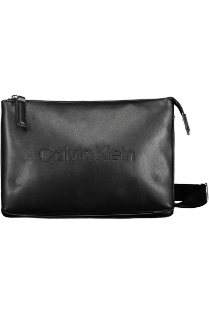 Sleek Black Shoulder Bag with Logo Detail