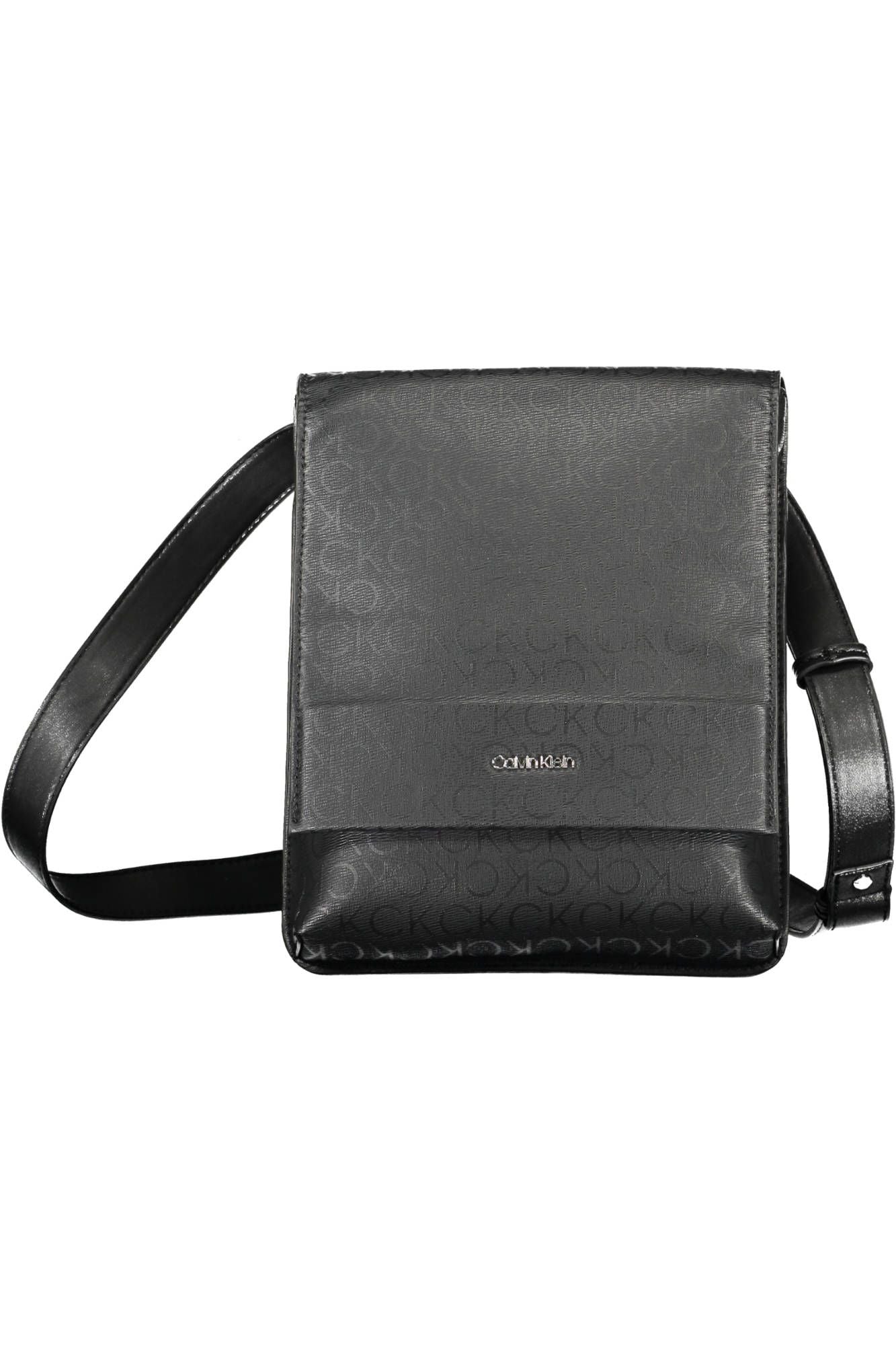 Sleek Black Shoulder Bag with Contrasting Details