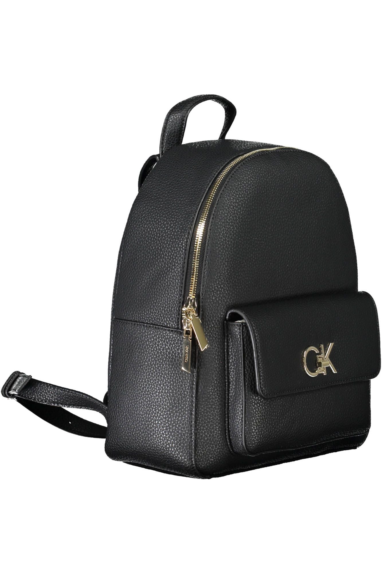 Chic Black Backpack with Sleek Logo Detail