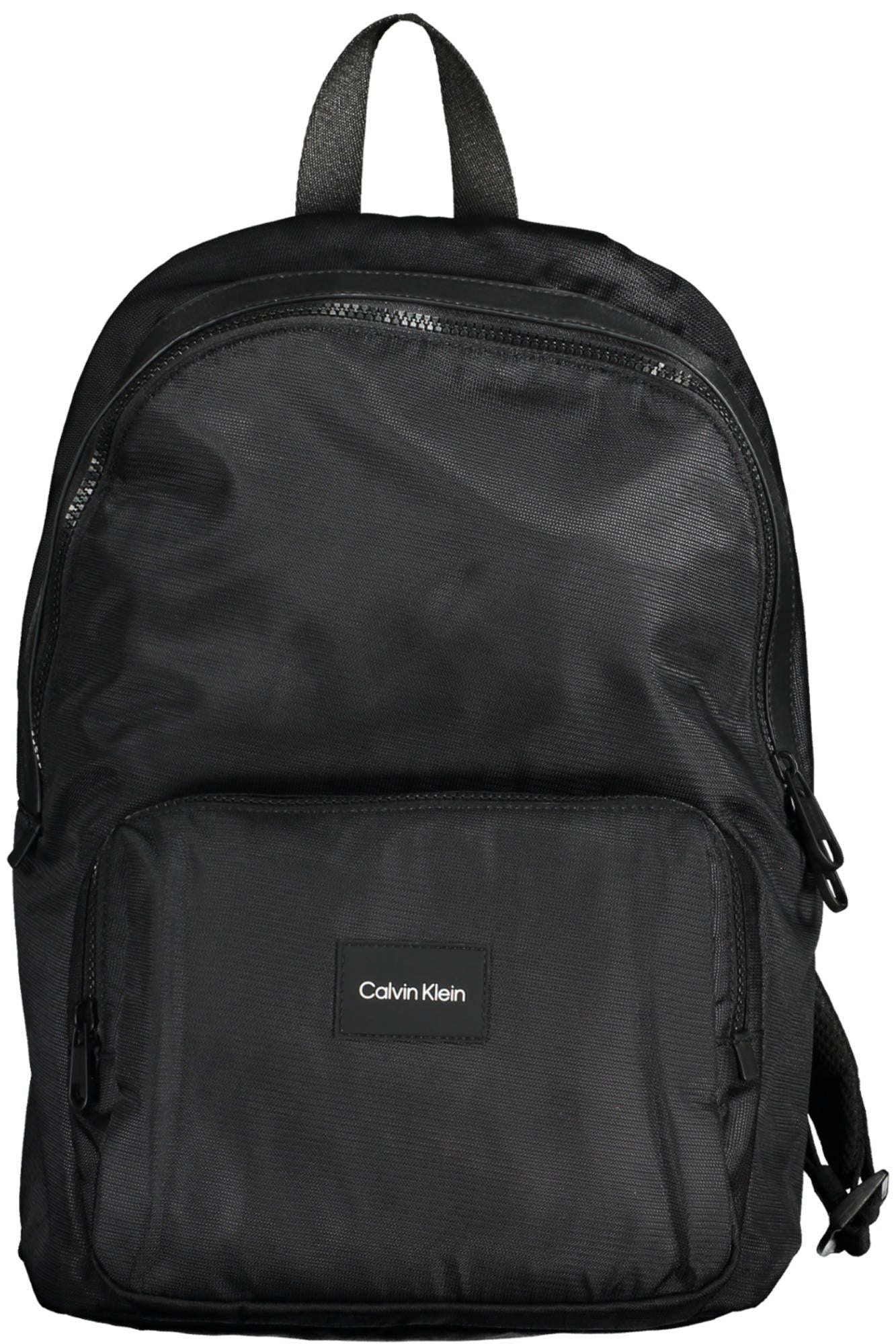 Sleek Black Recycled Backpack with Logo Detail