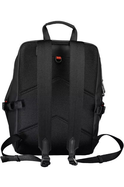 Eco-Sleek Black Backpack with Laptop Compartment
