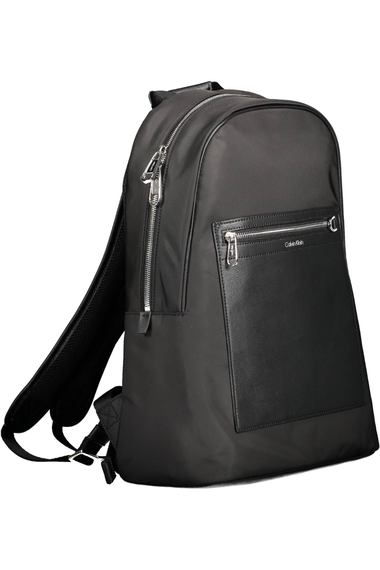 Sleek Black Recycled Polyester Backpack