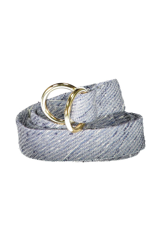 Elegant Blue Cotton Belt with Iconic Logo