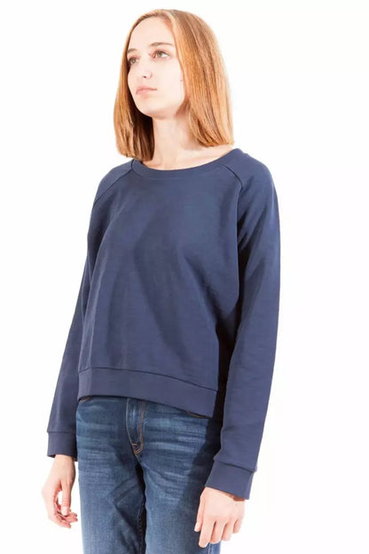 Elegant Long Sleeve Blue Sweatshirt