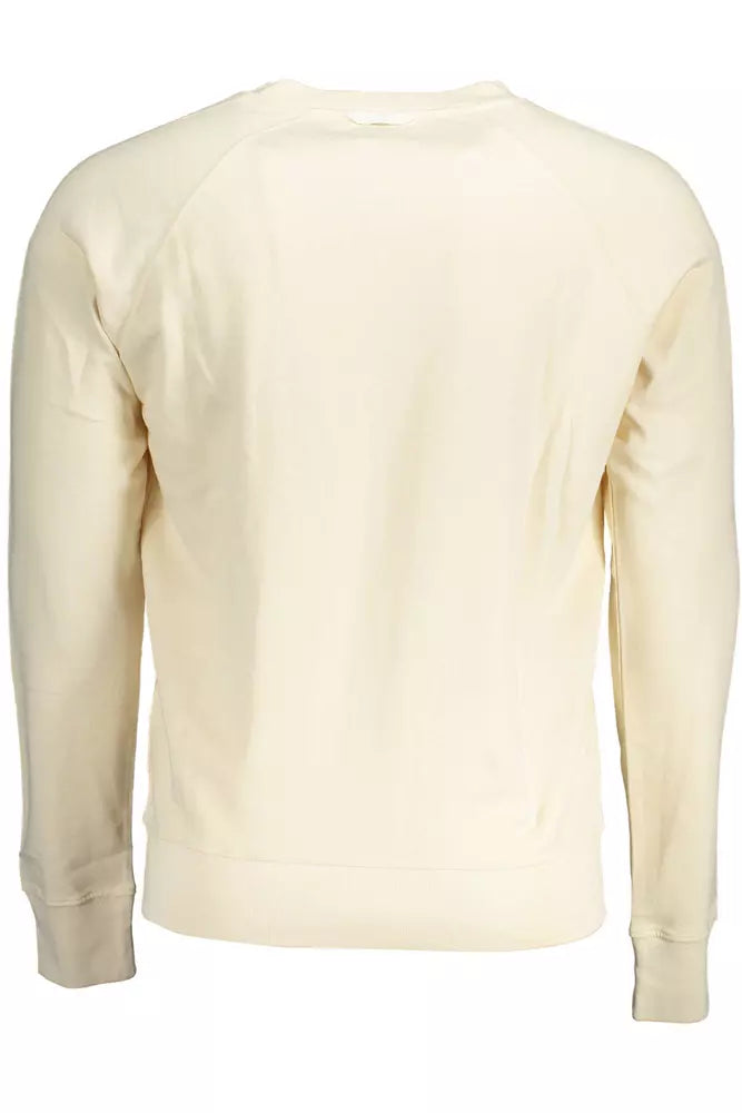 Chic Beige Cotton Sweatshirt with Logo Print