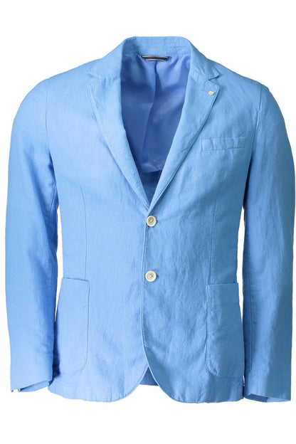 Elegant Light Blue Cotton Jacket