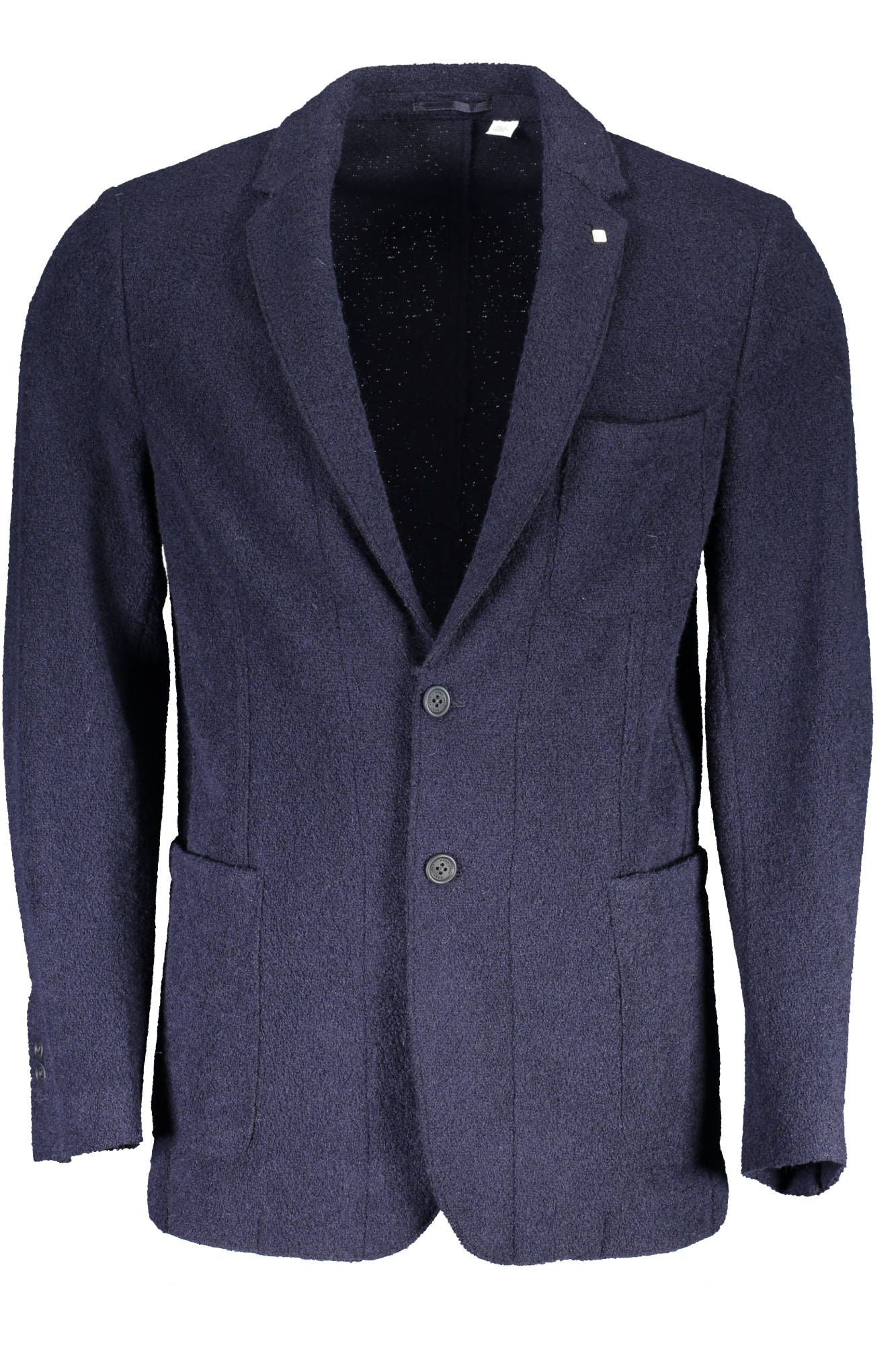 Elegant Blue Wool-Blend Classic Jacket