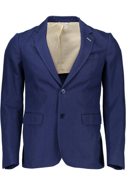 Chic Blue Cotton Classic Jacket