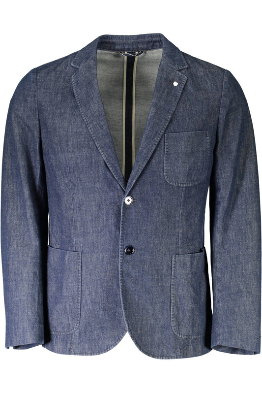 Elegant Long Sleeve Classic Jacket in Blue