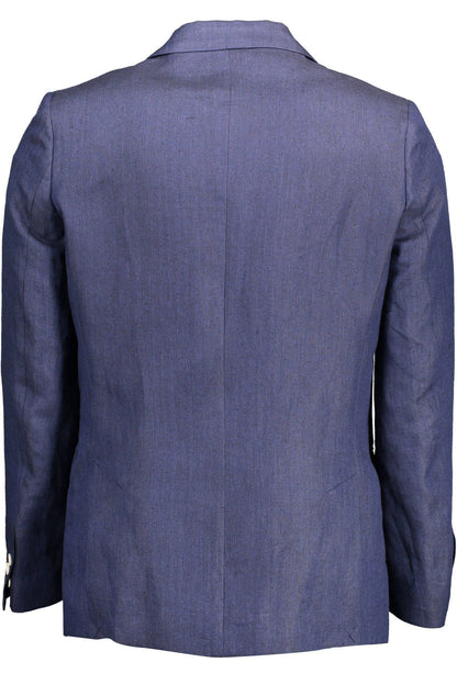 Elegant Linen Blue Jacket for Men