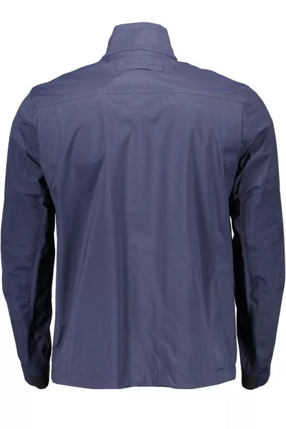 Sleek Blue Cotton Blend Sports Jacket