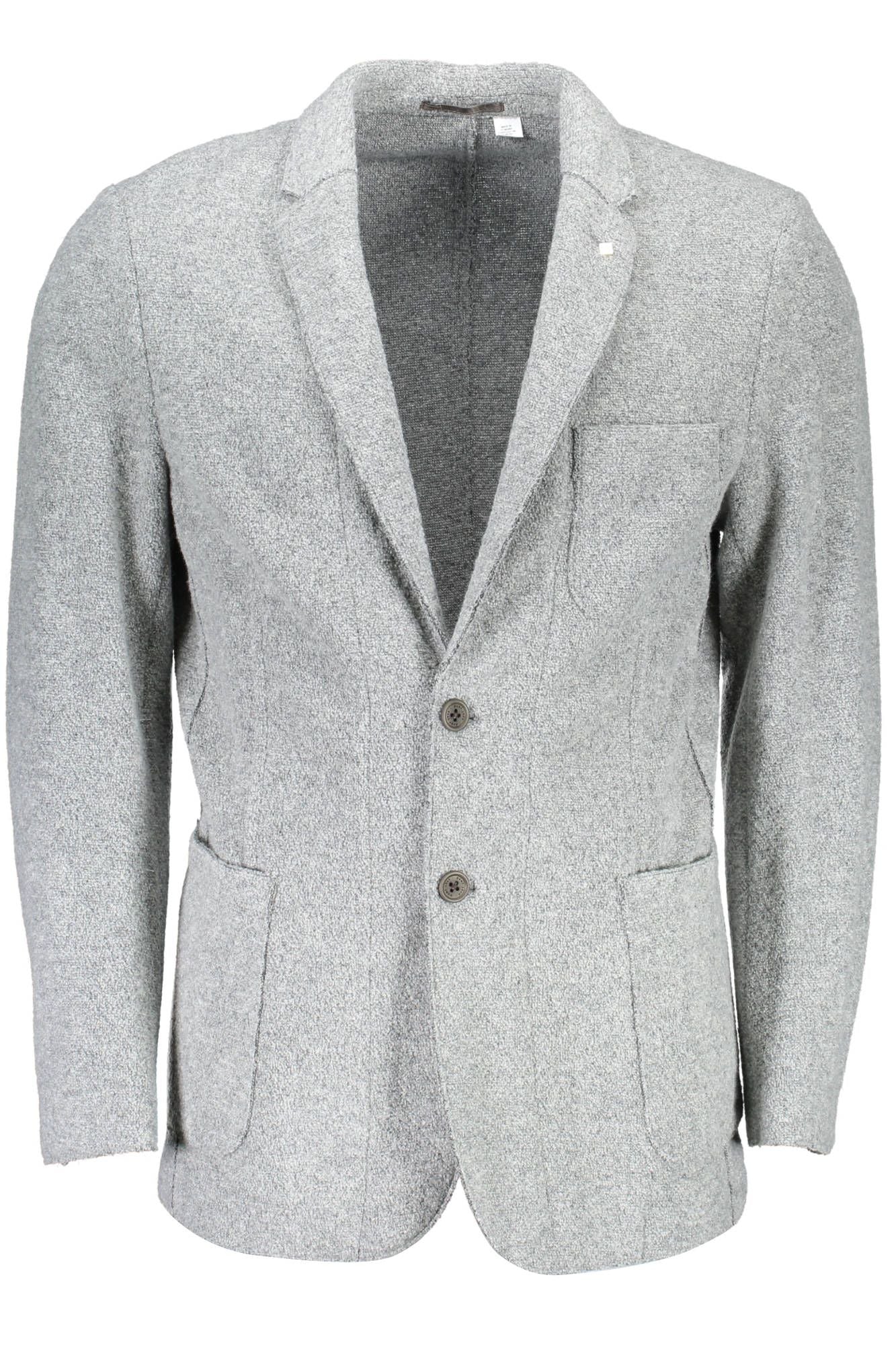 Elegant Gray Long Sleeve Classic Jacket