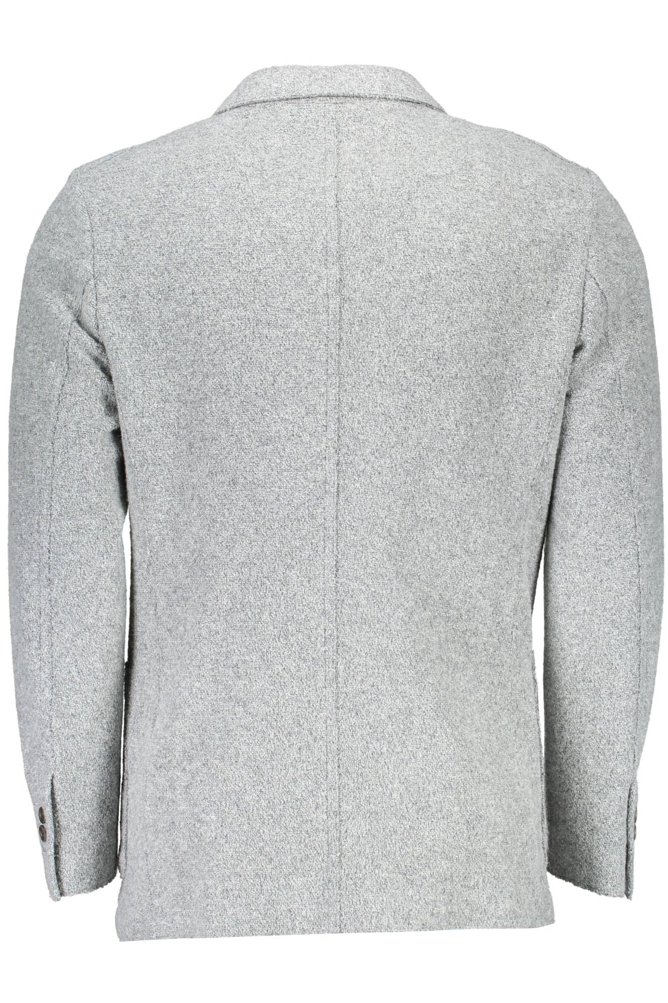 Elegant Gray Long Sleeve Classic Jacket