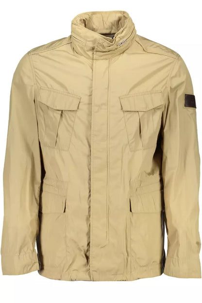 Elegant Beige Long Sleeve Sport Jacket