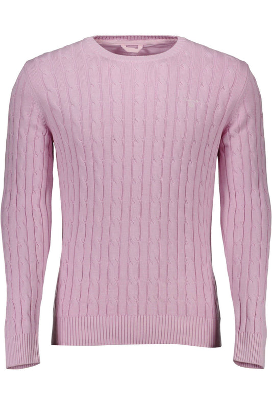 Chic Pink Braided Stitch Sweater