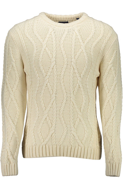 Elegant White Cotton Sweater for Men