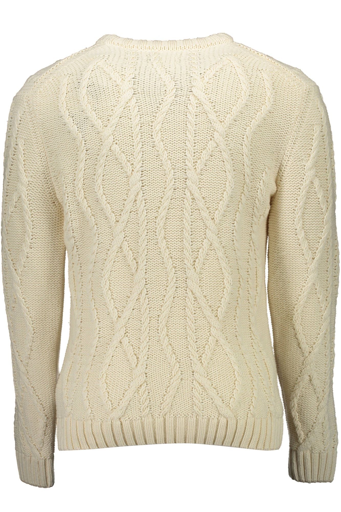 Elegant White Cotton Sweater for Men