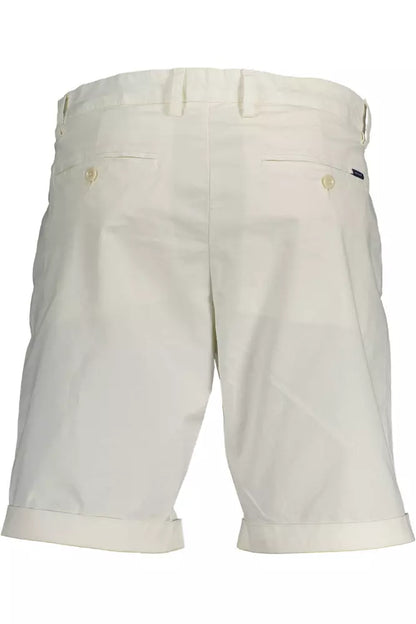 Chic White Bermuda Shorts with Stretch Comfort