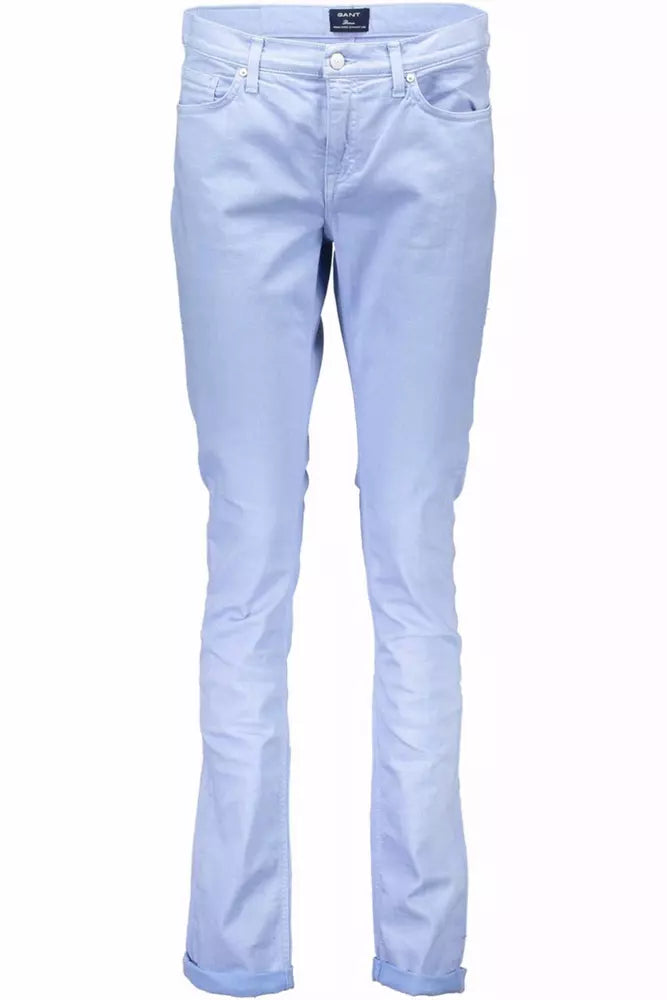 Chic Light Blue Slim-Fit Trousers