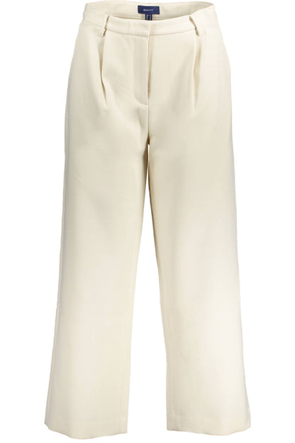 Chic Beige Trousers with Sleek Logo Detailing