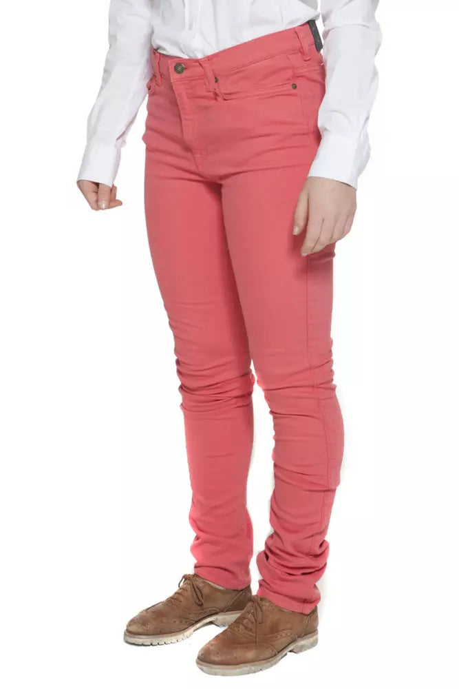 Chic Narrow Leg Pink Trousers