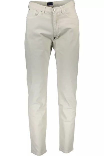 Sleek Beige Cotton Blend Trousers