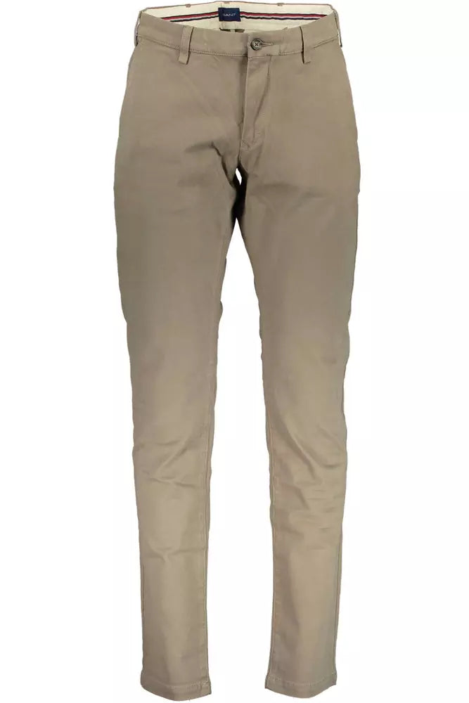 Elegant Beige Slim Fit Trousers