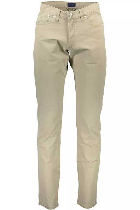 Timeless Beige Stretch Cotton Trousers