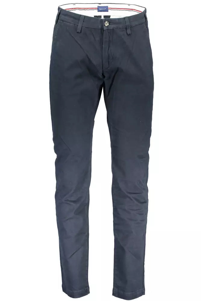 Chic Blue Cotton Stretch Trousers