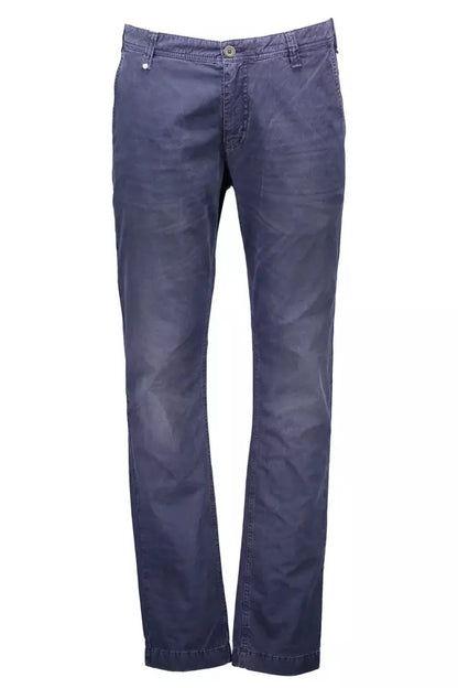 Elegant Blue Cotton Trousers Perfect for Any Occasion