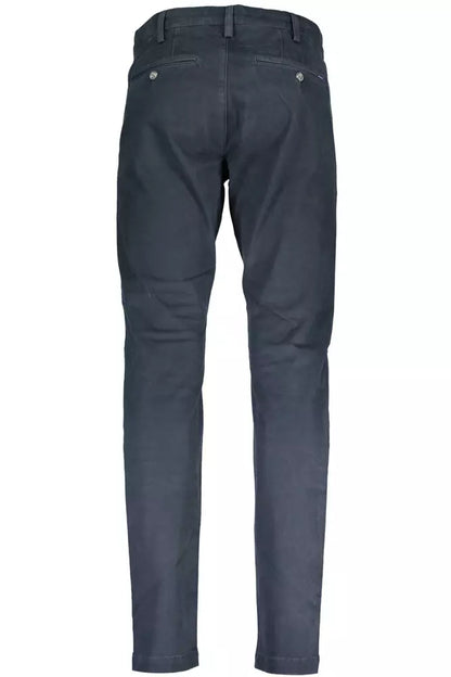 Chic Blue Cotton Stretch Trousers