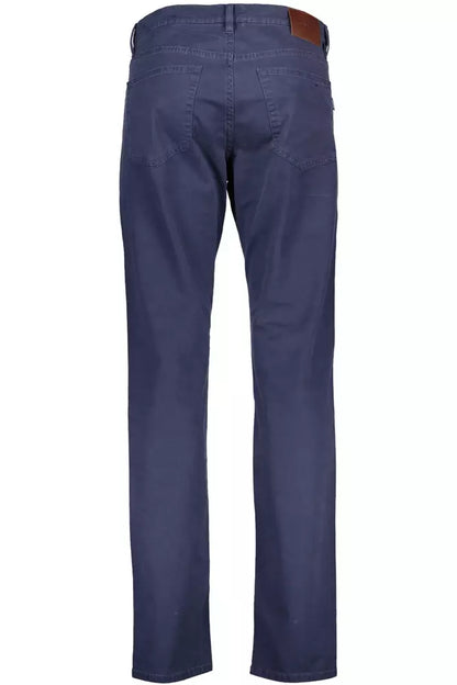 Chic Blue Cotton Stretch Trousers