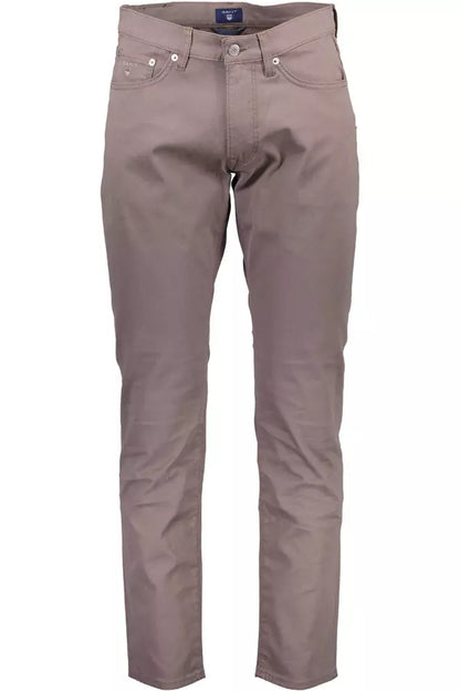 Chic Gray Cotton Blend Trousers