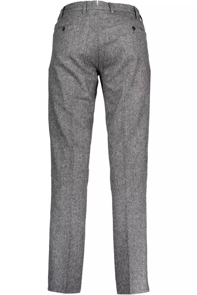 Chic Gray Blend Trousers with Pockets