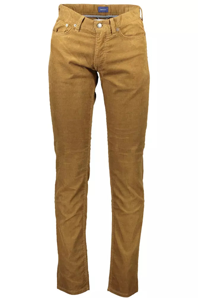 Chic Brown Cotton Stretch Chinos