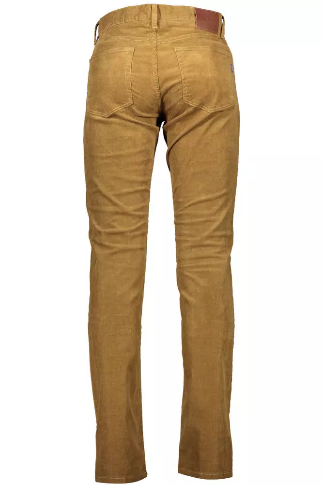 Chic Brown Cotton Stretch Chinos