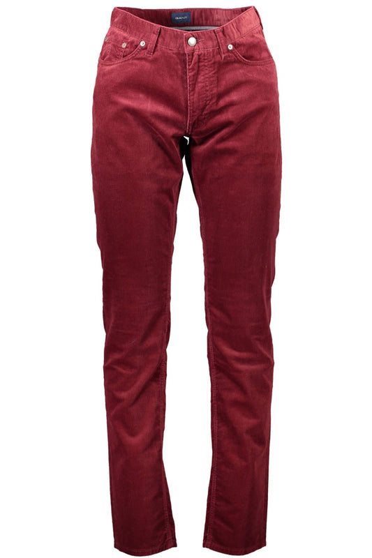 Elegant Red 5-Pocket Cotton Trousers