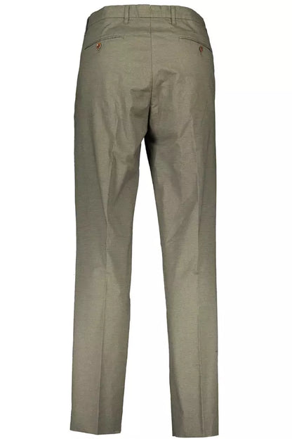 Chic Green Cotton Stretch Trousers