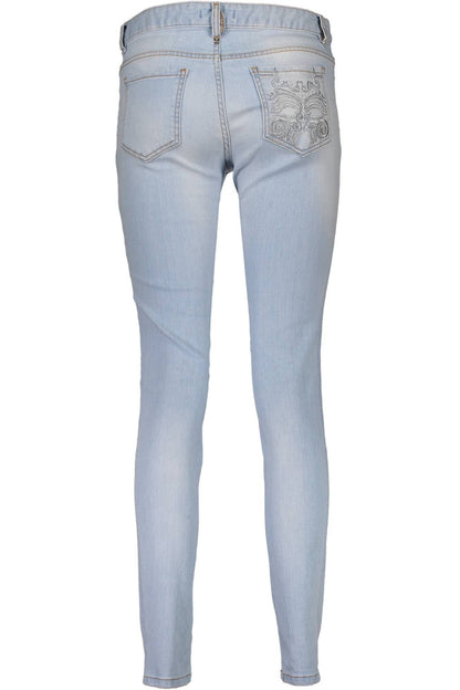 Elegant Faded Light Blue Denim Jeans