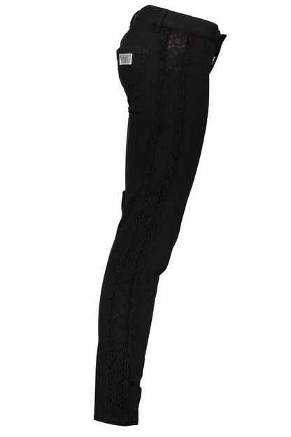 Elegant Black Cotton Blend Trousers