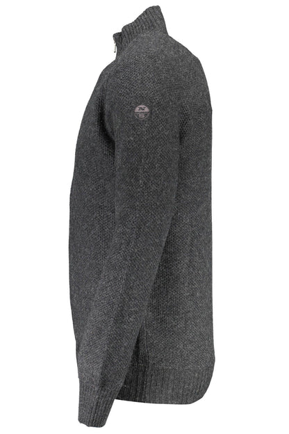 Classic Gray Wool Zip Cardigan