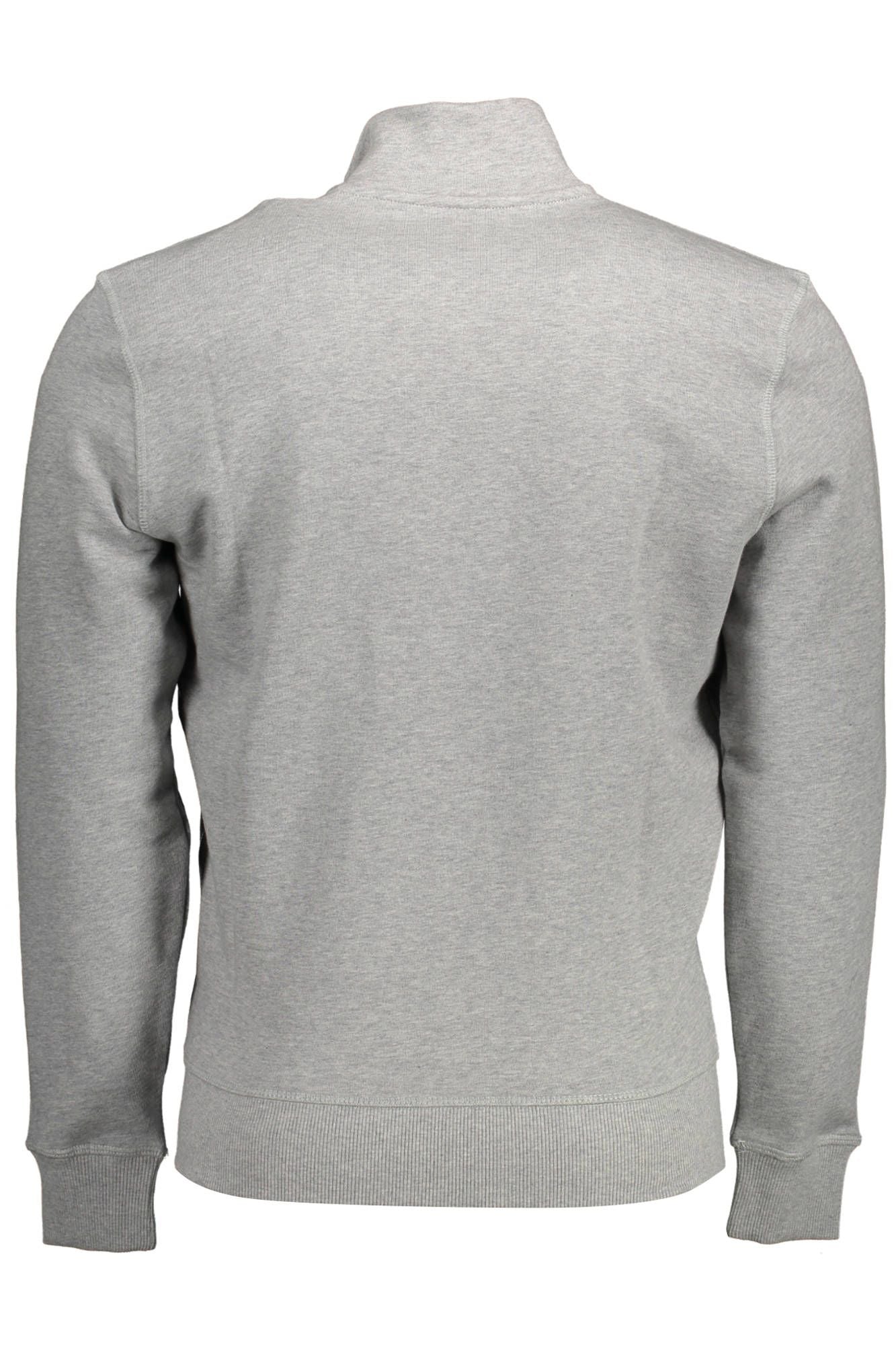 Chic Gray Long-Sleeved Zip Sweatshirt