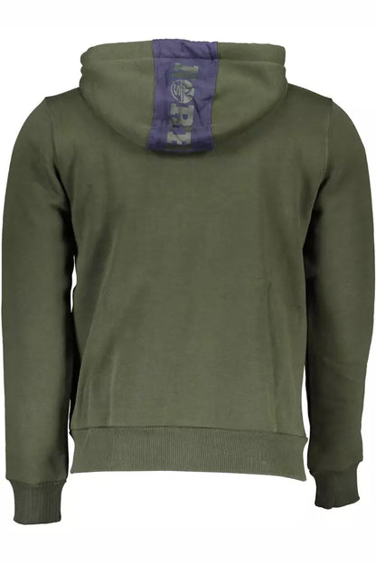 Chic Green Hooded Zip Sweatshirt with Logo