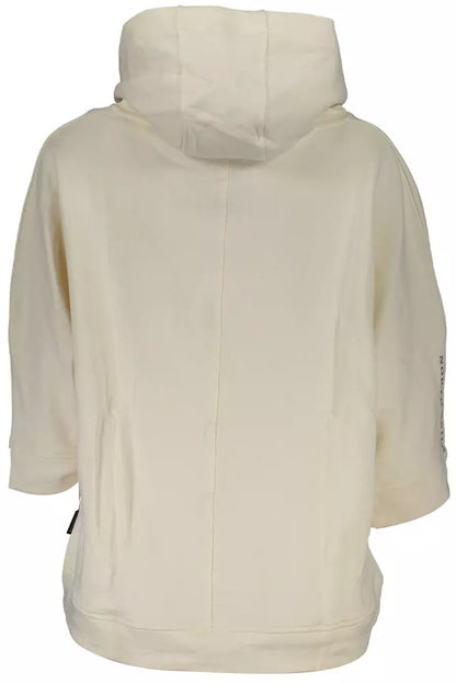 Chic White Hooded Sweatshirt with Organic Fibers