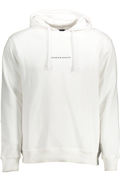 White Cotton Hooded Sweatshirt with Logo