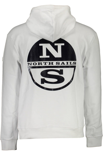 Classic White Hooded Sweatshirt with Central Pocket