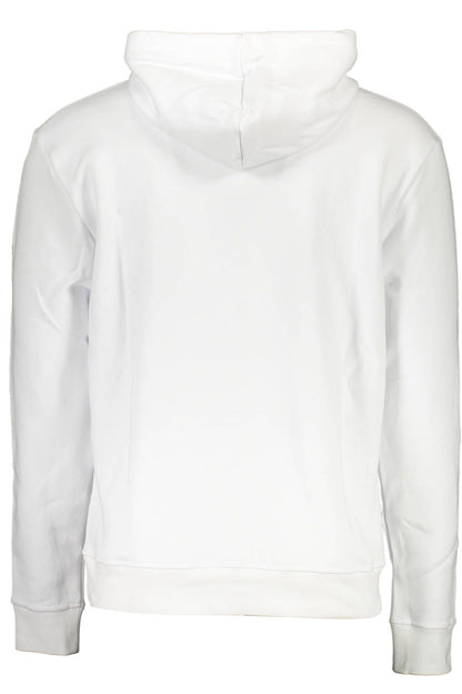 White Cotton Hooded Sweatshirt with Print