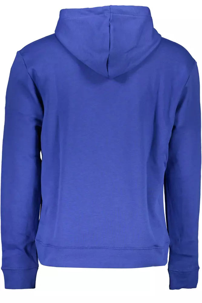 Cozy Blue Hooded Sweatshirt with Central Pocket