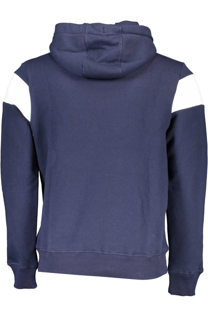 Chic Blue Hooded Sweatshirt with Contrasting Print